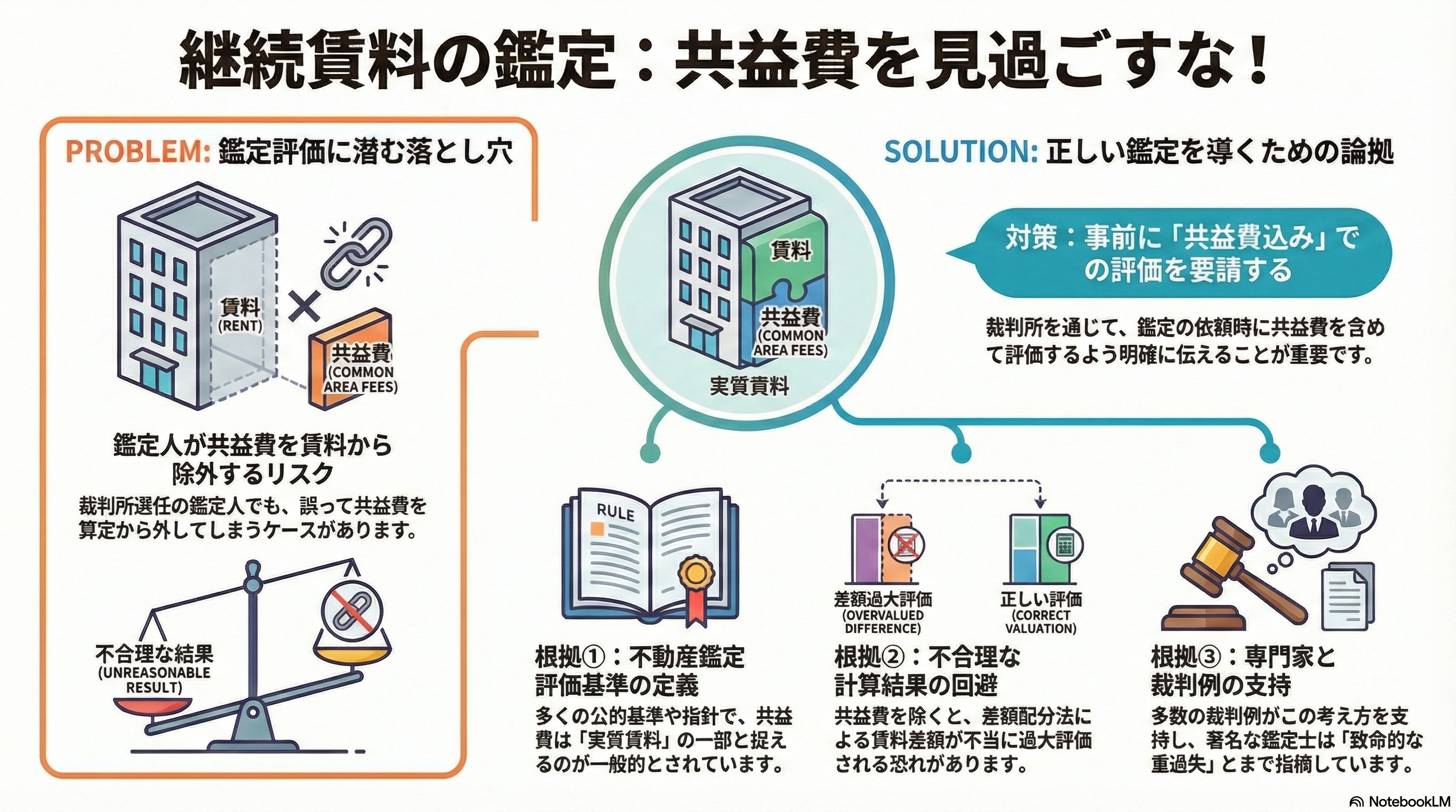 継続賃料鑑定における共益費の構造図