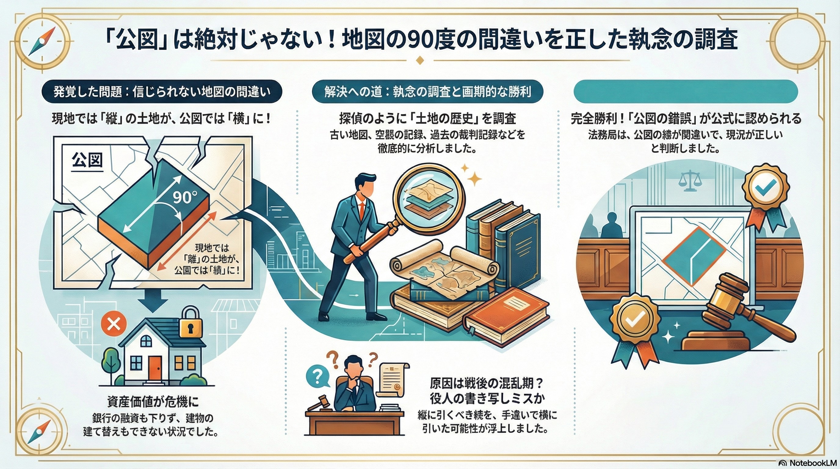 公図の90度の間違いを正した調査プロセス図解